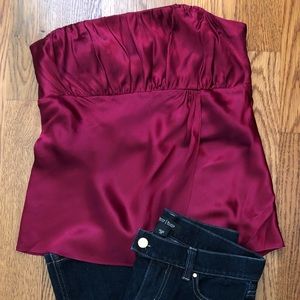 Silk Strapless Blouse